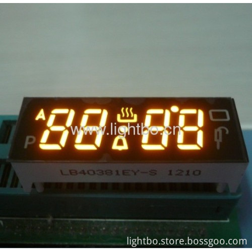 Four-digit 0.38" Common Cathode Super Bright Amber Digital Oven Timer Displays